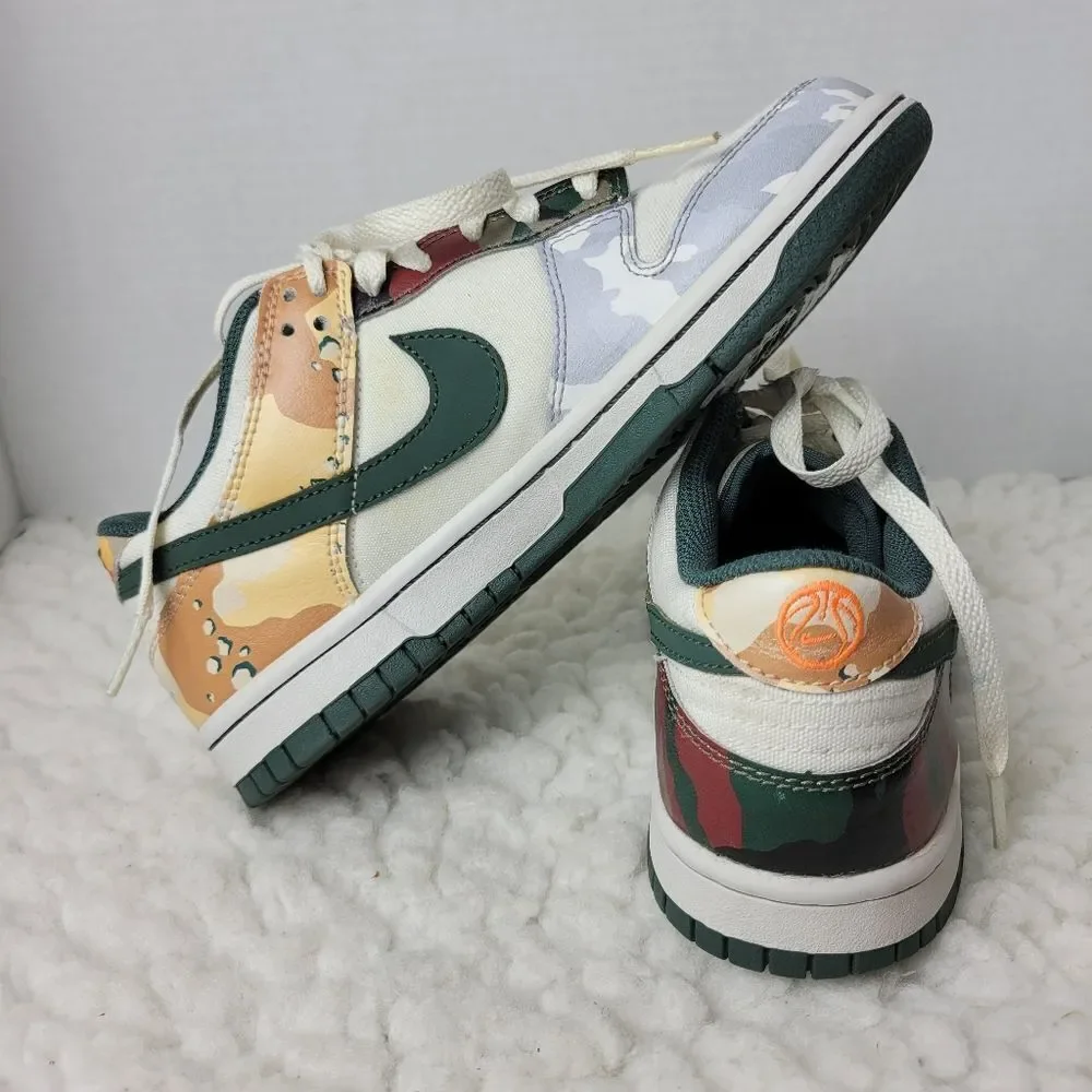 Nike Dunk SE Low Sail Multi-Camo Size4 US 36 EUR